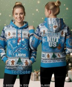 Detroit Lions Holiday Gingerbread Pattern Ugly Christmas 3D Hoodie, hoodie, sweater, long sleeve and tank top Detroit Lions Holiday Gingerbread Pattern Ugly Christmas 3D Hoodie