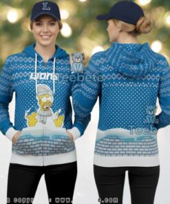 Detroit Lions Homer Simpson Snowman Ugly Christmas 3D Hoodie Detroit Lions Homer Simpson Snowman Ugly Christmas 3D Hoodie