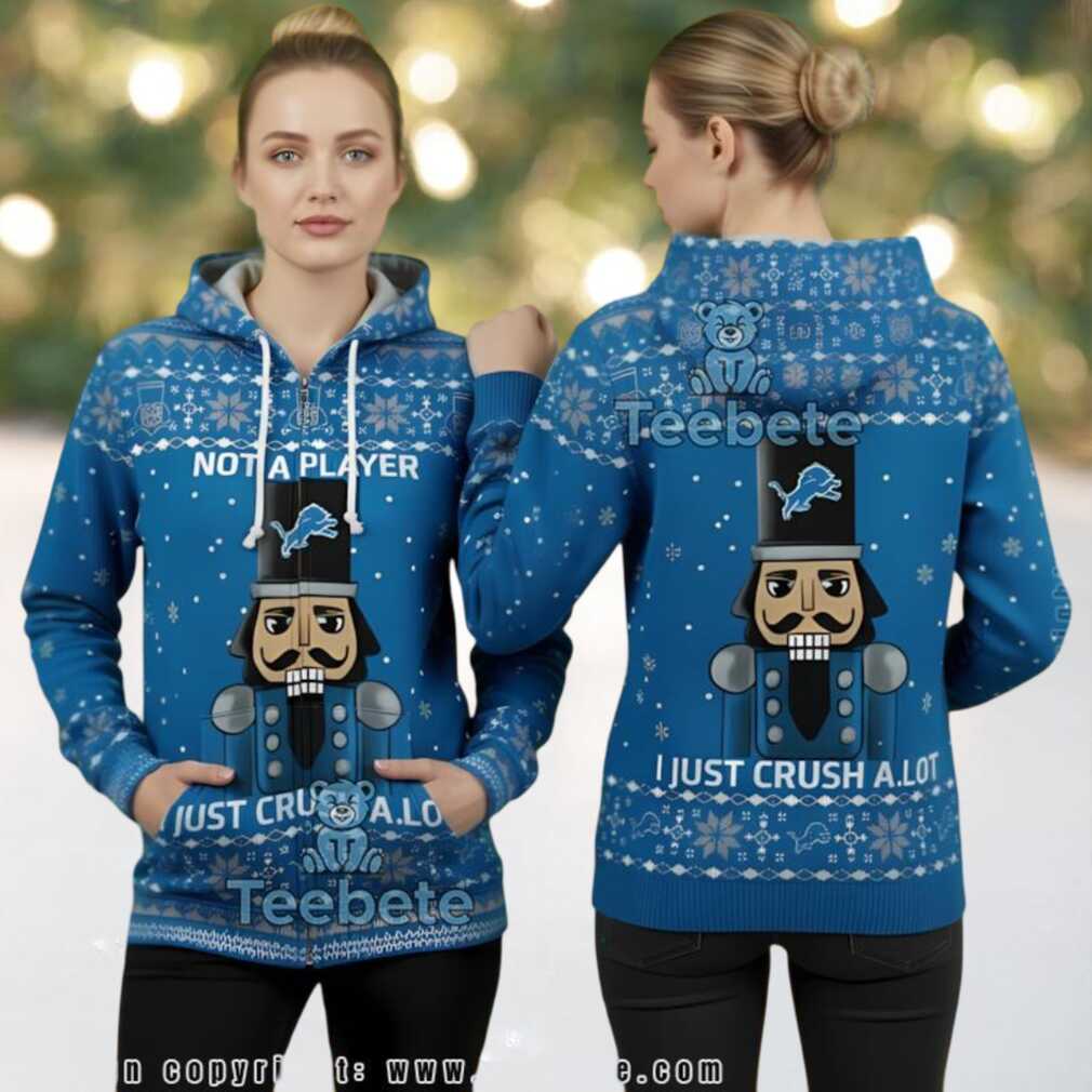 Detroit Lions Nutcracker Crush A Lot Ugly Christmas 3D Hoodie Detroit Lions Nutcracker Crush A Lot Ugly Christmas 3D Hoodie