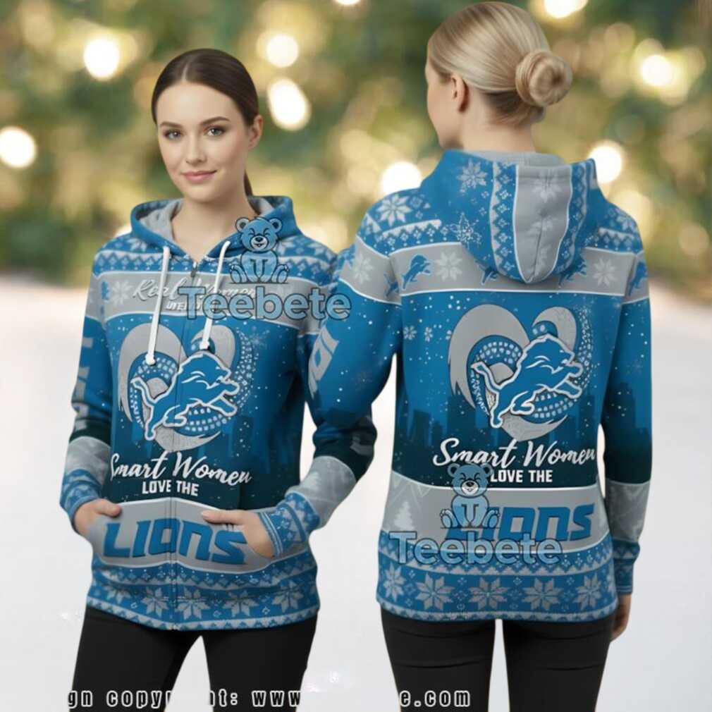 Detroit Lions Real Women Fan Gear Ugly Christmas 3D Full Zip Hoodie Detroit Lions Real Women Fan Gear Ugly Christmas 3D Full Zip Hoodie