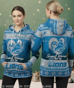 Detroit Lions Real Women Fan Gear Ugly Christmas 3D Full Zip Hoodie