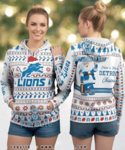 Detroit Lions Santa Claus Have A Merry Christmas Ugly 3D Hoodie Detroit Lions Santa Claus Have A Merry Christmas Ugly 3D Hoodie
