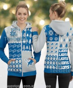 Detroit Lions Winter Football Ugly Christmas Party 3D Hoodie Detroit Lions Winter Football Ugly Christmas Party 3D Hoodie