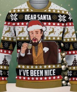 DiCaprio Dear Santa I’ve Been Nice Ugly Christmas Sweater DiCaprio Dear Santa I’ve Been Nice Ugly Christmas Sweater