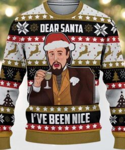 DiCaprio Dear Santa I’ve Been Nice Ugly Christmas Sweater DiCaprio Dear Santa I’ve Been Nice Ugly Christmas Sweater