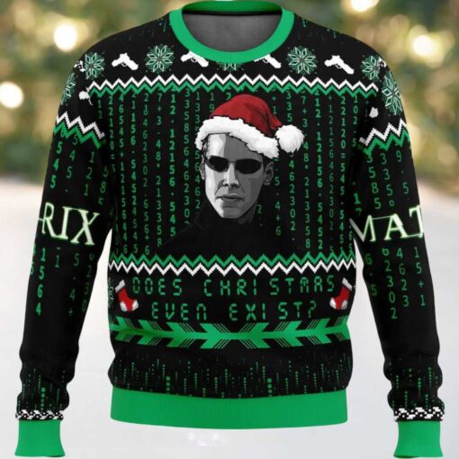 Does Christmas Even Exist Matrix Ugly Christmas Sweater