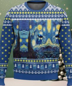 Dr Who Van Gogh Starry Night Ugly Christmas Sweater Dr Who Van Gogh Starry Night Ugly Christmas Sweater