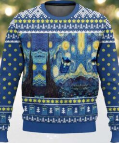 Dr Who Van Gogh Starry Night Ugly Christmas Sweater Dr Who Van Gogh Starry Night Ugly Christmas Sweater