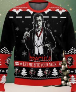 Dracula Let Me Bite Your Neck Ugly Christmas Sweater Dracula Let Me Bite Your Neck Ugly Christmas Sweater