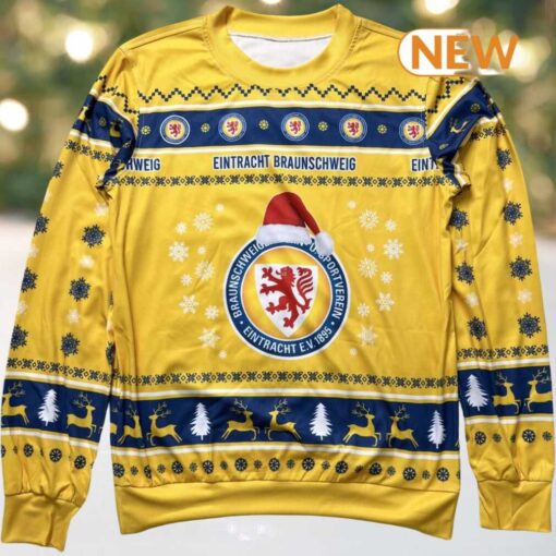 Eintracht Braunschweig Blue Mix Gold Christmas Sweater