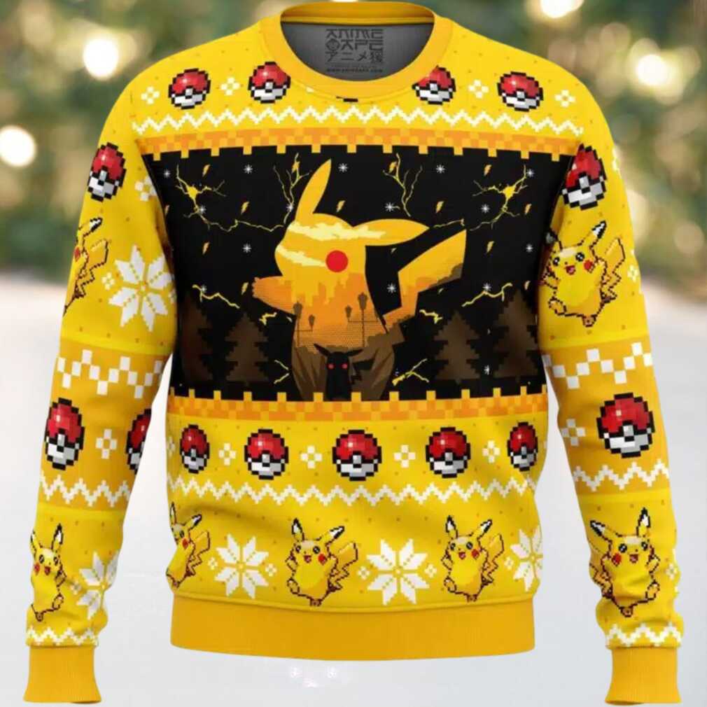 Electric Monster Pokemon Ugly Christmas Sweater Electric Monster Pokemon Ugly Christmas Sweater