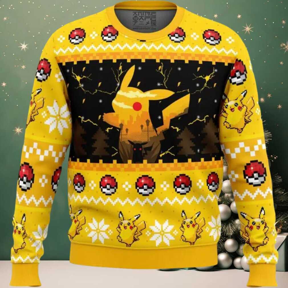 Electric Monster Pokemon Ugly Christmas Sweater Electric Monster Pokemon Ugly Christmas Sweater