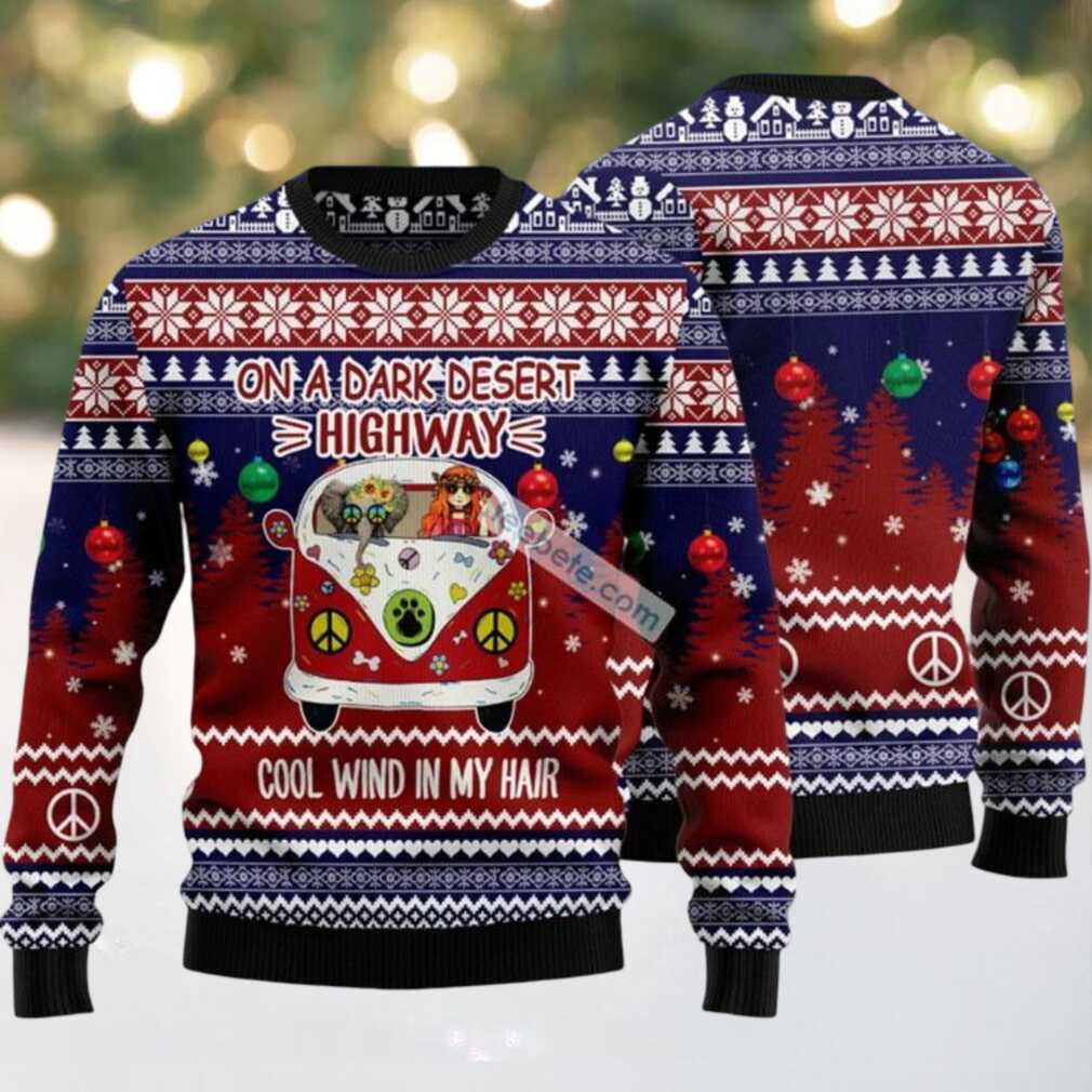 Elephant Hippie Girl On A Dark Desert Ugly Christmas Sweater Womens, hoodie, sweater, long sleeve and tank top Elephant Hippie Girl On A Dark Desert Ugly Christmas Sweater Womens