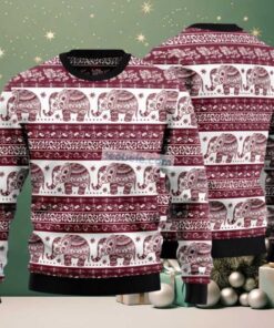 Elephant Mandala Pattern Ugly Christmas Sweater Red Matching