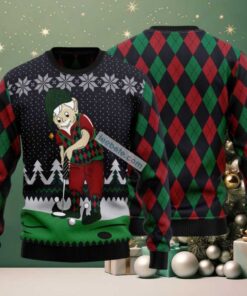 Elf Old Golfer Ugly Christmas Sweater Best