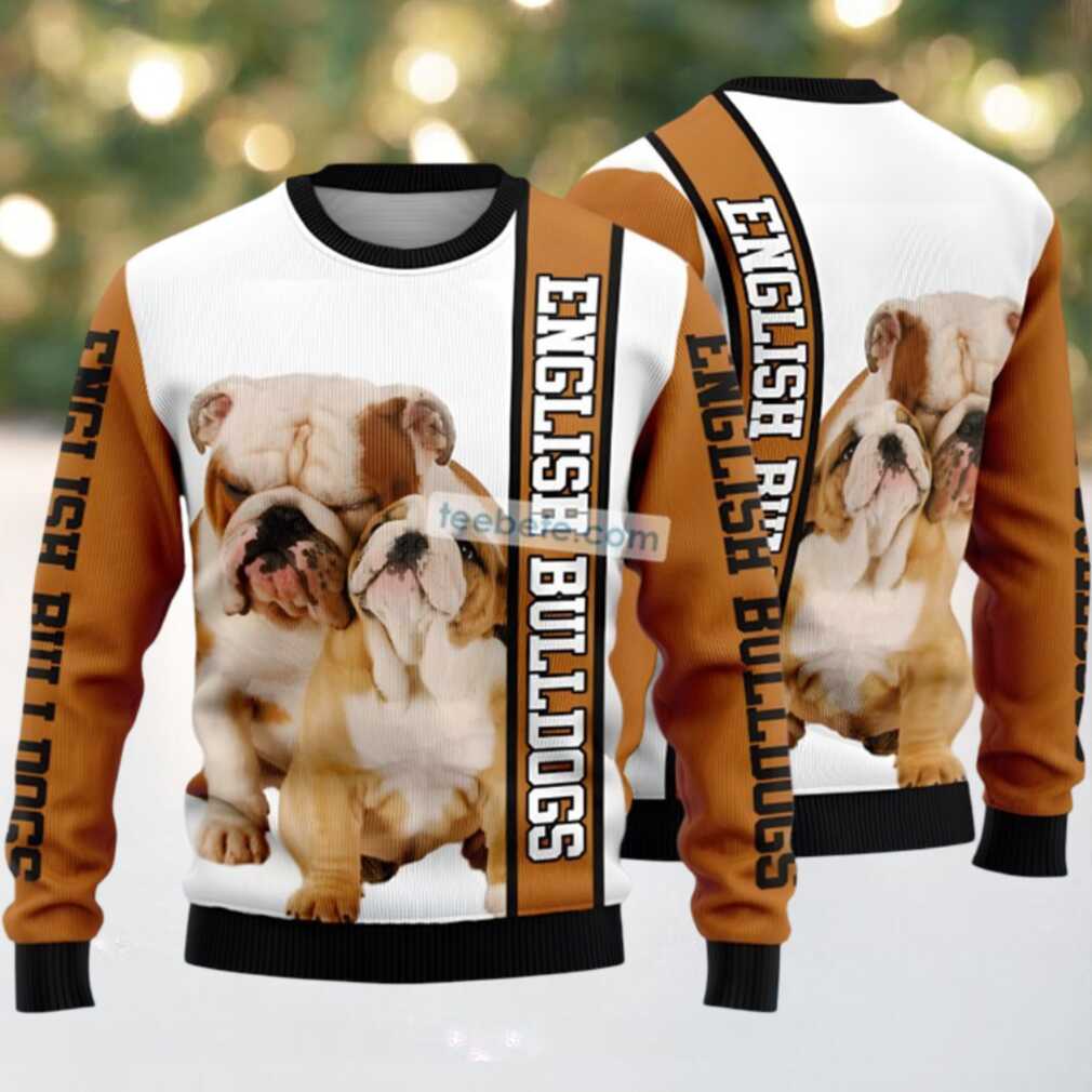 English Bulldog Mom Ugly Christmas Sweater Yellow Holiday, hoodie, sweater, long sleeve and tank top English Bulldog Mom Ugly Christmas Sweater Yellow Holiday