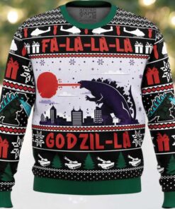 FaLaLaLa Godzil La Godzilla Ugly Christmas Sweater