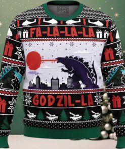 FaLaLaLa Godzil La Godzilla Ugly Christmas Sweater