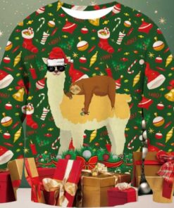 Festive Llama Ugly Christmas Sweater For Men And Women Farm Ugly Sweater Christmas Fashion Winter 9229