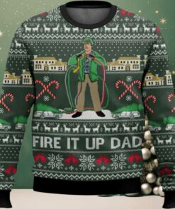Fire It Up Dad National Lampoons Vacation Ugly Christmas Sweater