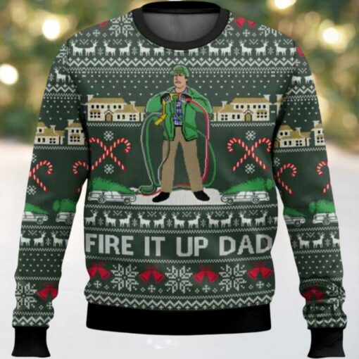 Fire It Up Dad National Lampoons Vacation Ugly Christmas Sweater
