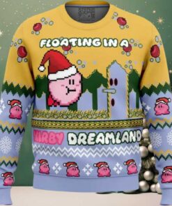 Floating in a Kirby Dreamland Ugly Christmas Sweater