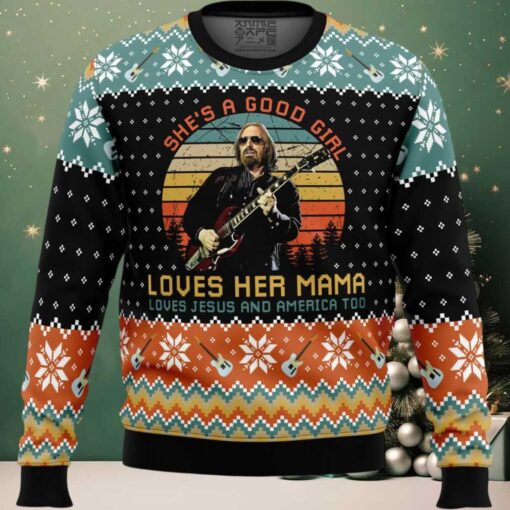 Free Fallin’ Tom Petty Ugly Christmas Sweater