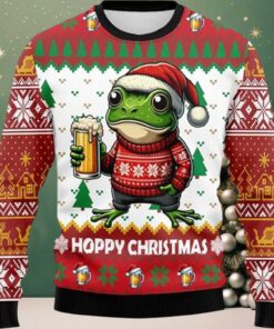 Frog Beer Hoppy Christmas Ugly Sweater Frog Beer Hoppy Christmas Ugly Sweater