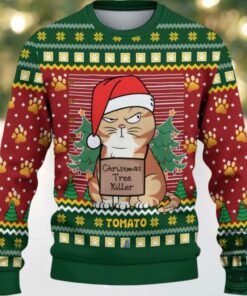 Funny Cat Tree Killer Ugly Christmas Sweater