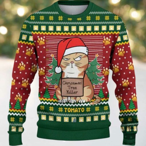 Funny Cat Tree Killer Ugly Christmas Sweater