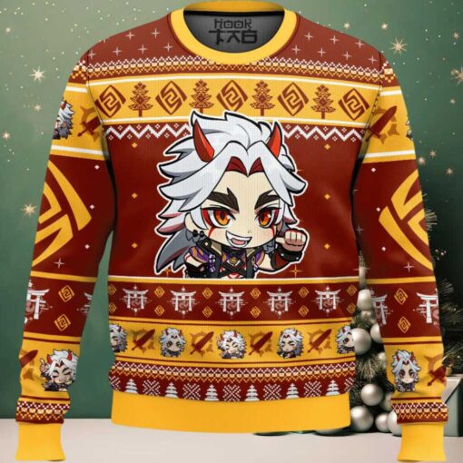Genshin Impact Arataki Itto Ugly Christmas Sweater