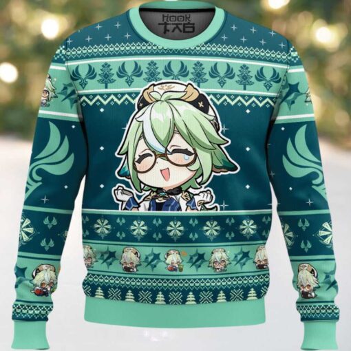 Genshin Impact Sucrose Ugly Christmas Sweater