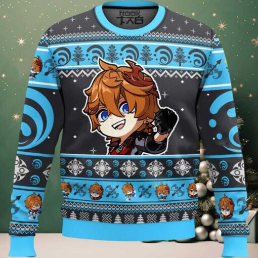 Genshin Impact Tartaglia Ugly Christmas Sweater