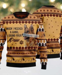 German Shepherd Need A Hand Paw Ugly Christmas Sweater Yellow Cheap, hoodie, sweater, long sleeve and tank top German Shepherd Need A Hand Paw Ugly Christmas Sweater Yellow Cheap