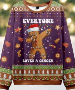 Gingerbread Dabbing Dance Christmas Purple Ugly Christmas Sweater