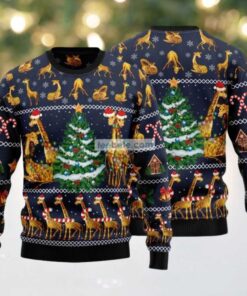 Giraffe And Xmas Tree Ugly Christmas Sweater Adults, hoodie, sweater, long sleeve and tank top Giraffe And Xmas Tree Ugly Christmas Sweater Adults