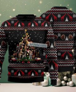 Giraffe Arrange Into Christmas Tree Ugly Christmas Sweater Black Vacation