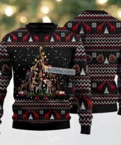 Giraffe Arrange Into Christmas Tree Ugly Christmas Sweater Black Vacation, hoodie, sweater, long sleeve and tank top Giraffe Arrange Into Christmas Tree Ugly Christmas Sweater Black Vacation
