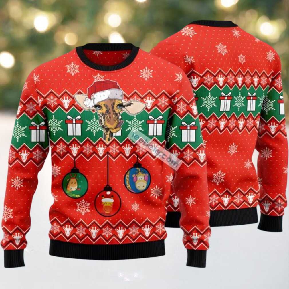 Giraffe Face Ugly Christmas Sweater Red Mens Sweatshirt, hoodie, sweater, long sleeve and tank top Giraffe Face Ugly Christmas Sweater Red Mens Sweatshirt