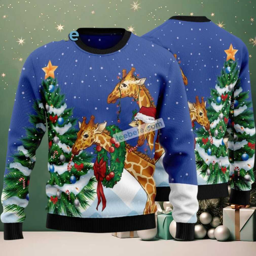 Giraffe Family Ugly Christmas Sweater, hoodie, sweater, long sleeve and tank top Giraffe Family Ugly Christmas Sweater