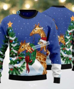 Giraffe Family Ugly Christmas Sweater, hoodie, sweater, long sleeve and tank top Giraffe Family Ugly Christmas Sweater