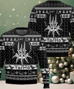 Glory to Mankind Yorha Nier Automata Ugly Christmas Sweater Glory to Mankind Yorha Nier Automata Ugly Christmas Sweater