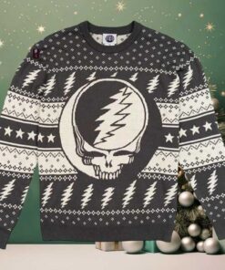 Grateful Dead Steal Your Face Gray 2025 Ugly Christmas Sweater