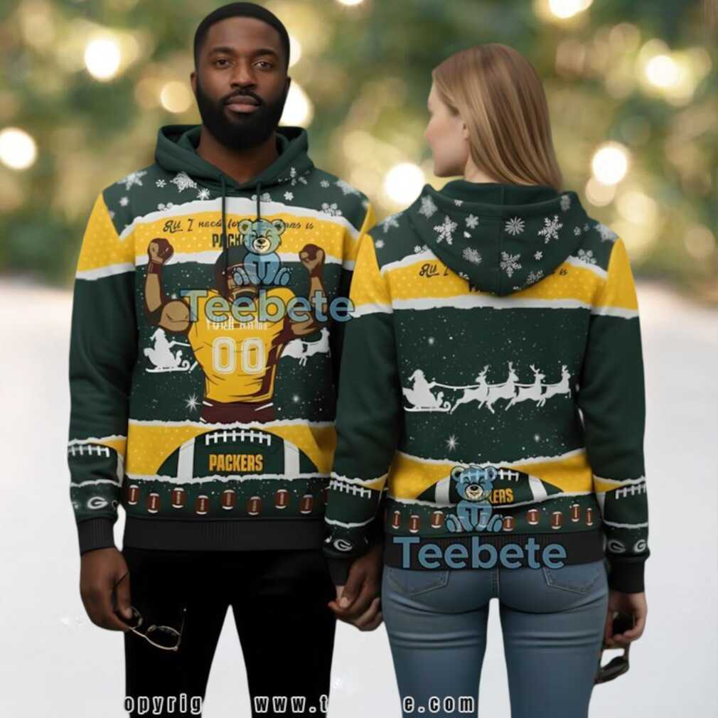 Green Bay Packers All I Need Is Christmas Team 3D Ugly Hoodie Green Bay Packers All I Need Is Christmas Team 3D Ugly Hoodie