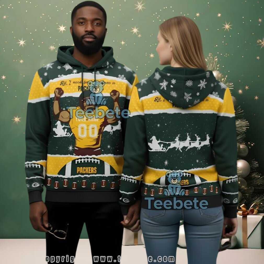 Green Bay Packers All I Need Is Christmas Team 3D Ugly Hoodie Green Bay Packers All I Need Is Christmas Team 3D Ugly Hoodie
