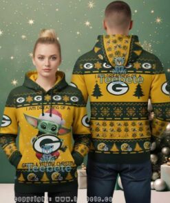 Green Bay Packers Baby Yoda Dreaming Of Green Yellow 3D Ugly Christmas Hoodie, hoodie, sweater, long sleeve and tank top Green Bay Packers Baby Yoda Dreaming Of Green Yellow 3D Ugly Christmas Hoodie