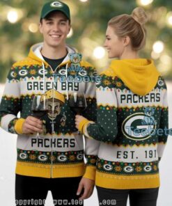Green Bay Packers Cheesehead Mascot Ugly Christmas 3D Hoodie Green Bay Packers Cheesehead Mascot Ugly Christmas 3D Hoodie