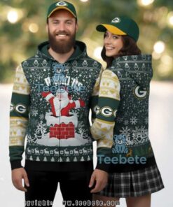 Green Bay Packers Christmas Santa In Chimney Ugly 3D Print Hoodie Green Bay Packers Christmas Santa In Chimney Ugly 3D Print Hoodie