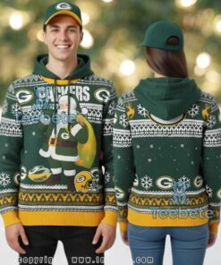 Green Bay Packers Christmas Santa Ugly 3D Hoodie Fan Green Bay Packers Christmas Santa Ugly 3D Hoodie Fan