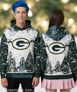 Green Bay Packers Christmas Snow Forest Ugly 3D Hoodie Green Bay Packers Christmas Snow Forest Ugly 3D Hoodie